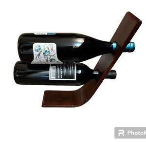 WOOD GRAVITY Balancing Board Wine Bottle Holder Dual Bottle Floating Bottle